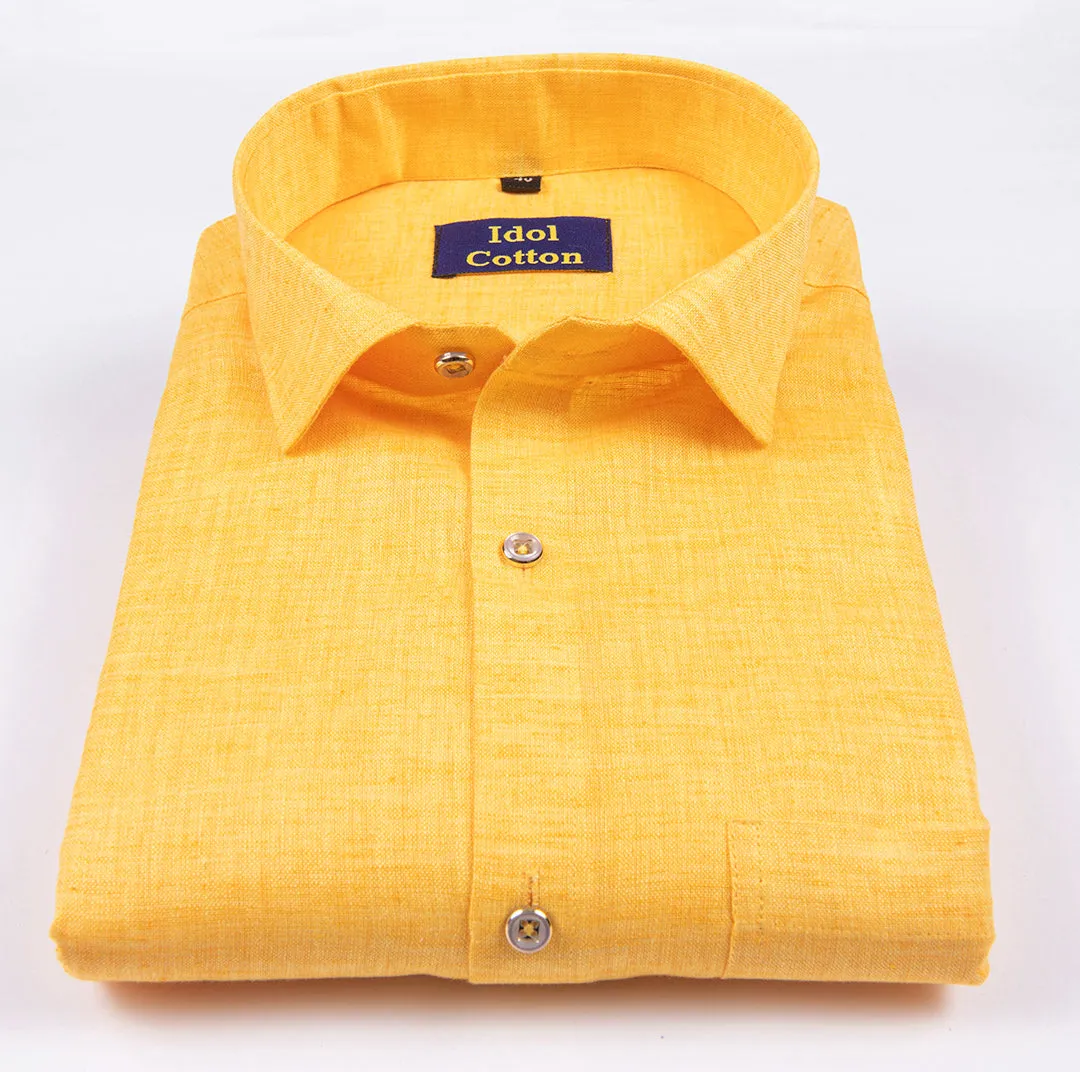 Loyal linen cotton yellow mango colour